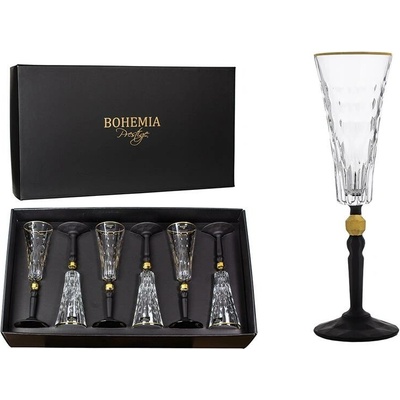 BOHEMIA PRESTIGE BOHEMIA PRESTIGE CONTE BLACK POHÁR NA ŠAMPANSKÉ 6 x 170 ml