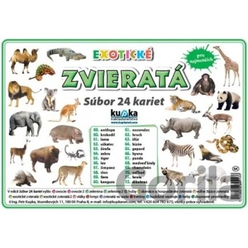Súbor 24 kariet zvieratá exotické