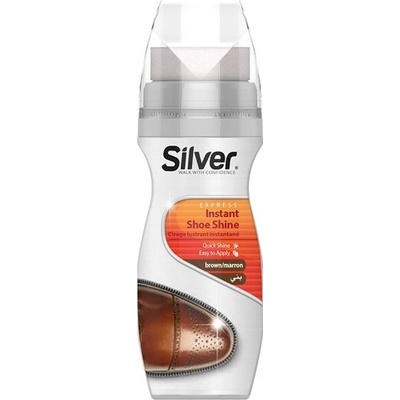 Silver tekutý vosk na obuv s aplikátorom Shoe shine hnedý - 75g