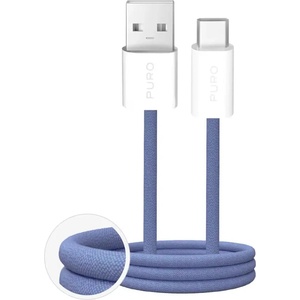 PURO Fabrik 2.0 10W USB-A - USB-C плетен кабел 1, 5 м - син (PUCAC10WFABK415MTBL)