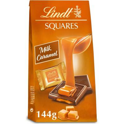 Lindt Squares mléčná s karamelovou náplní 144 g