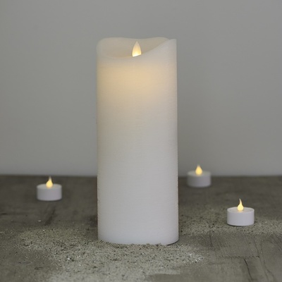 SIRIUS Vosková LED sviečka, 25 cm, biela