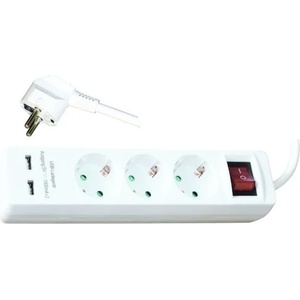  РАЗКЛОНИТЕЛ 3 ГНЕЗДА 2 usb С КЛЮЧ konekto kn41041 (kn41041)