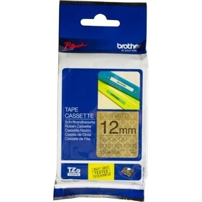 páska BROTHER TZeMPGG31 čierne písmo, zlatá geometrická paterna Tape (12mm) (TZEMPGG31)