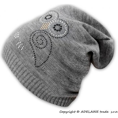 Baby Nellys jarní/podzimní čepice Sovička šedý melírek