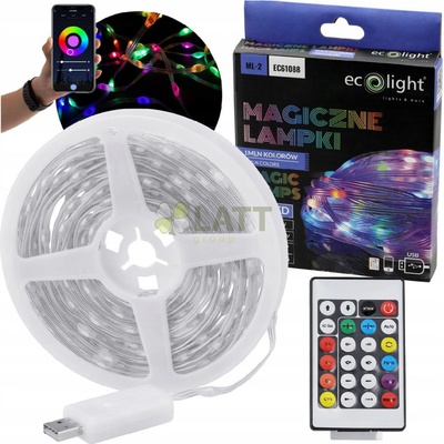 ECOLIGHT Osvětlení vánočního stromku IP65 RGB LED pásek 10m 200led