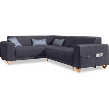 Miuform Антрацитен разтегателен/с място за съхранение ъглов диван (ляв ъгъл/L форма) Classy Sophie - Miuform (BE381LIN19)