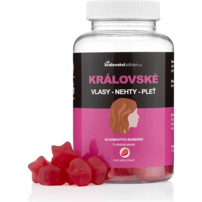 Kralovstvizdravi.cz Kráľovské vlasy nechty pokožka s biotínom a vitamínmi B5 B6 B12 60 gumených cukríkov