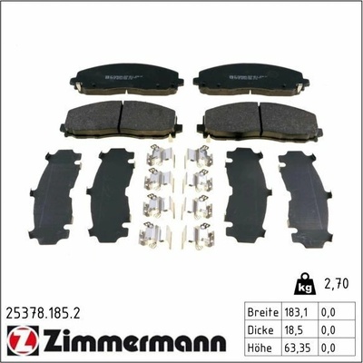 Sada brzdových destiček, kotoučová brzda ZIMMERMANN 25378.185.2