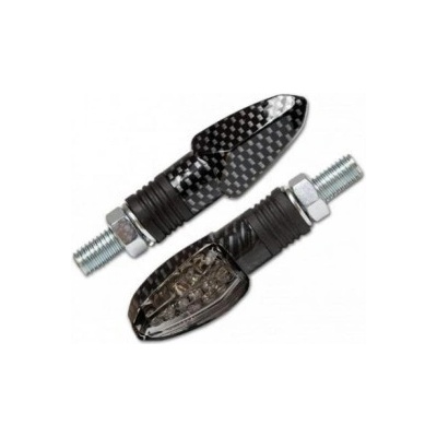 LED blinkry LIZZARD SMOKE, kouřové sklo, plastové, karbon (pár-2ks)