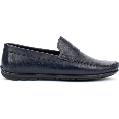 Мъжки мокасини от естествена кожа в тъмно синьо