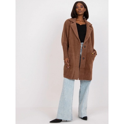 Fashionhunters Factory Price dámsky kabát Fluffy hnedá