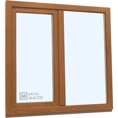 KNIPPING Plastové okno - 70 AD, 1200x1200 mm, FIX/OS, zlatý dub Barva, imitace: zlatý dub/bílá (jednostranně)