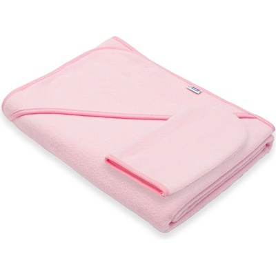 New Baby Dětská froté osuška s kapucí BASIC 80x80 ružová – Zboží Dáma