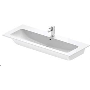 Duravit ME by Starck - Мивка 123x49 см, с преливник, отвор за смесител, DuraShield, матово бяло 236112AC00 (236112AC00)