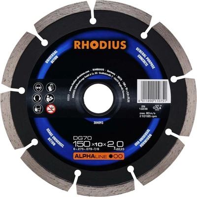 RHODIUS Diamantový rozbrušovací kotouč DG70 150 x 7,0 x 2,0 x 22,23 ALPHAline 304093