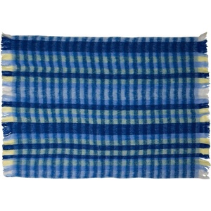 Hübsch Синьо одеяло със смес от вълна 140x200 cm Loom - Hübsch (442102)