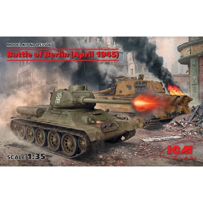 ICM Battle of Berlin April 1945 T-34-85 King Tiger 1:35