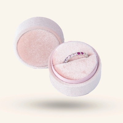 SilveAmo Kulatá dárková krabička na šperky Powder Pink dk13