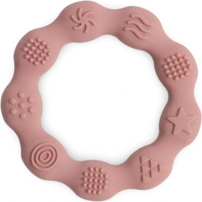 Malý Ježko silikon hryzadlo Morská Vlna dark pink