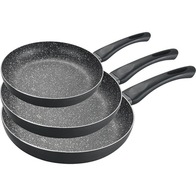 Muhler Комплект тигани MUHLER MR-3468, 3 броя, 20x4cm, 24x4.5cm, 28x5cm, Черен - Код G8854 (G8854-3800139271336)