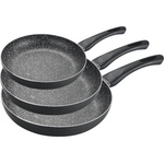 Muhler Комплект тигани MUHLER MR-3468, 3 броя, 20x4cm, 24x4.5cm, 28x5cm, Черен - Код G8854 (G8854-3800139271336)