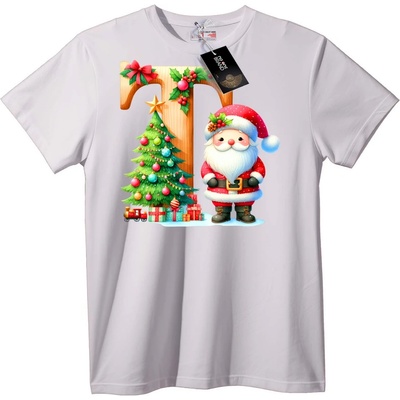 NOONEBRAND Тениска Дядо Коледа и Коледно дърво - XL, Black