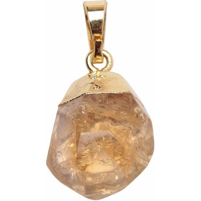 Nefertitis Citrín broušený přívěsek tvar kapka zlata NF37148