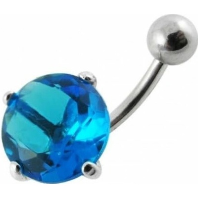 S4U Stříbrný piercing do pupíku zirkon 12 mm (tyrkysová) BP01001-Q