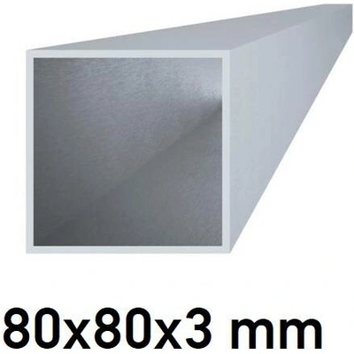 Hliníkový jekl čtvercový 80x80x3 mm 2 m (AL-80x80x3-2)
