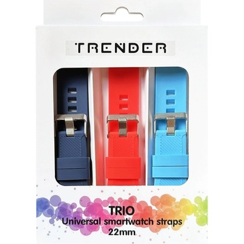 Trender Каишки Trender - Trio Bundle Groovy, 22 mm, 3 броя, червена/синя/жълта (TR-TRIO27)