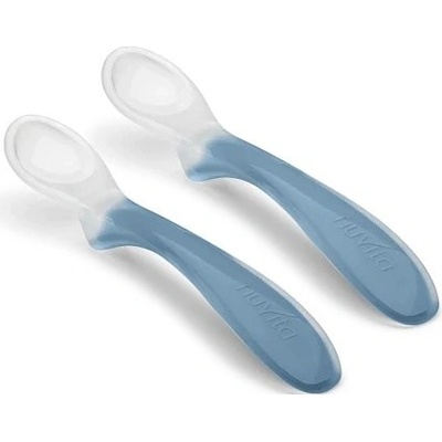 Nuvita Set silikonových lžiček Powder Blue 2 ks