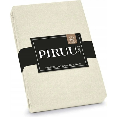 Piruu Prostěradlo s gumou béžové jersey 200x220