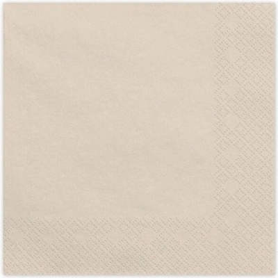 PartyDeco Papírové ubrousky béžové 33x33cm