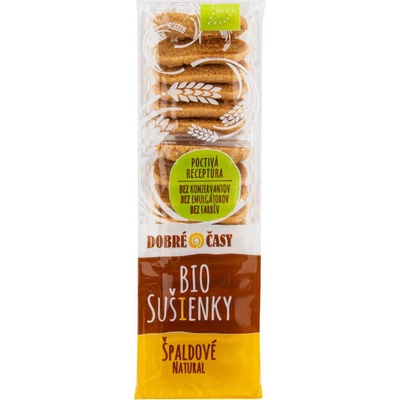 DOBRÉ ČASY Sušenky špaldové celozrnné natural BIO 100 g