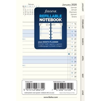 Filofax Notebook, kalendář 2021, kapesní, měsíční plán