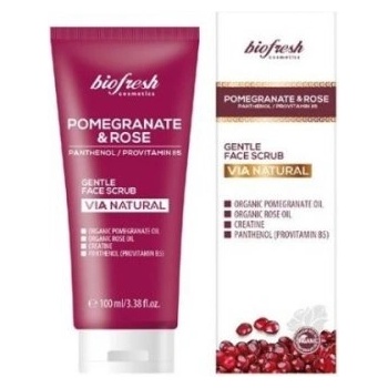 Biofresh Cosmetics Via Natural - Ексфолиант за лице с нар и роза 100мл