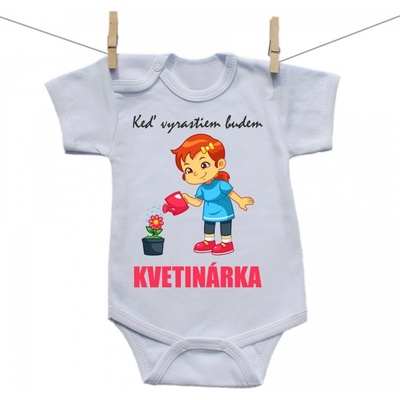 Boodyy Body s krátkym rukávom Keď vyrastiem budem kvetinárka