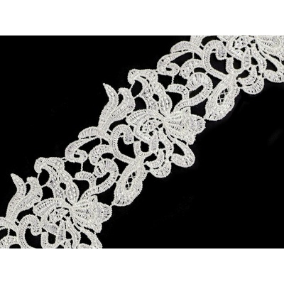 Vyšívaná krajka šíře 70-75 mm Varianta: 16 krémová nejsvět., Balení: 1 m 40176/103292/208775