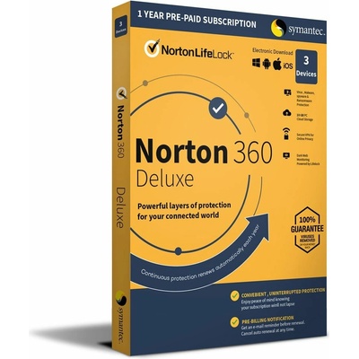 Norton 360 DELUXE 50GB + VPN 1 lic. 5 lic. 12 mes. (21405797) – Sleviste.cz