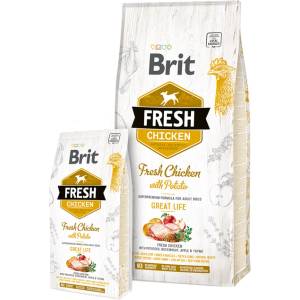 Brit Fresh Chicken with Potato Adult Great Life за пораснали кучета от всички породи, с прясно пилешко месо и картофи 12 кг