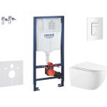 GROHE Rapid SL - Комплект за стенен монтаж, тоалетна Gaia, седалка softclose, бутон Skate Cosmopolitan, алпийско бяло SANI11BA3102 (SANI11BA3102)