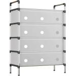  Шкаф-етажерка за обувки с 4 нива и рафт, Метален бял цвят, 60x28x90 см (30-1248085)