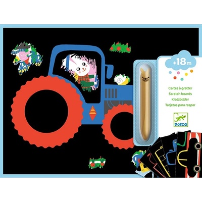 DJECO Игрален комплект Djeco - Скреч карти превозни средства (DJ00040)