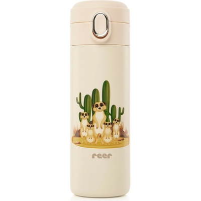 REER Láhev s brčkem 350 ml krémově bílá
