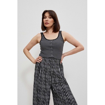 Moodo Черно-бял раиран топ с копчета Moodo Moodo | Cheren Byal | ЖЕНИ | XS