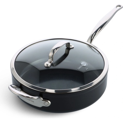 GreenPan Nepřilnavá keramická soté pánev se skleněnou poklicí Barcelona Pro 28 cm / 4,6 l černá CC005328-001