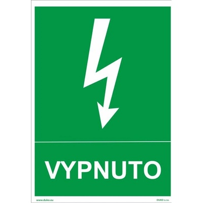 DUKO VYPNUTO Formát: 148 x 210 mm, Materiál: plast 1 mm, samolepící vinylová fólie