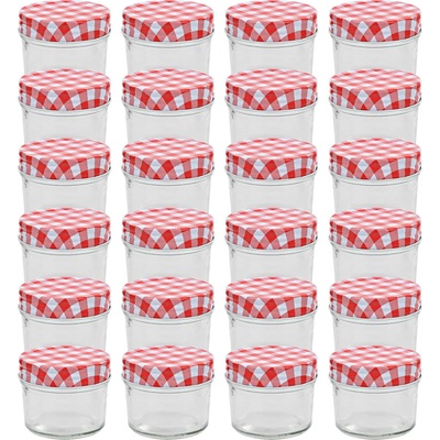 meedo zavařovací sklenice s bíločervenými víčky 24 x 110ml