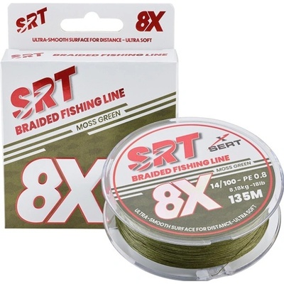 SRT Splietaná Šnúra Set 4X Moss Green 135 m 0,10 mm 5,45 kg